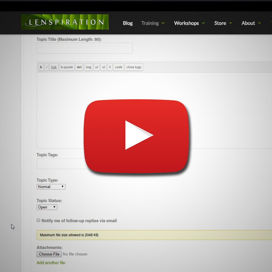 How to Submit a Picture or Question on the Lenspiration Forums