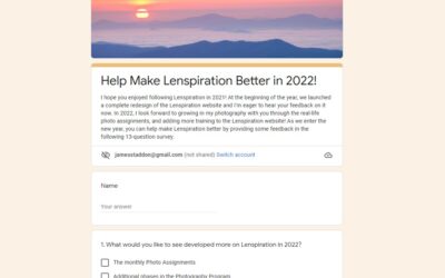 Help Make Lenspiration Better in 2022!
