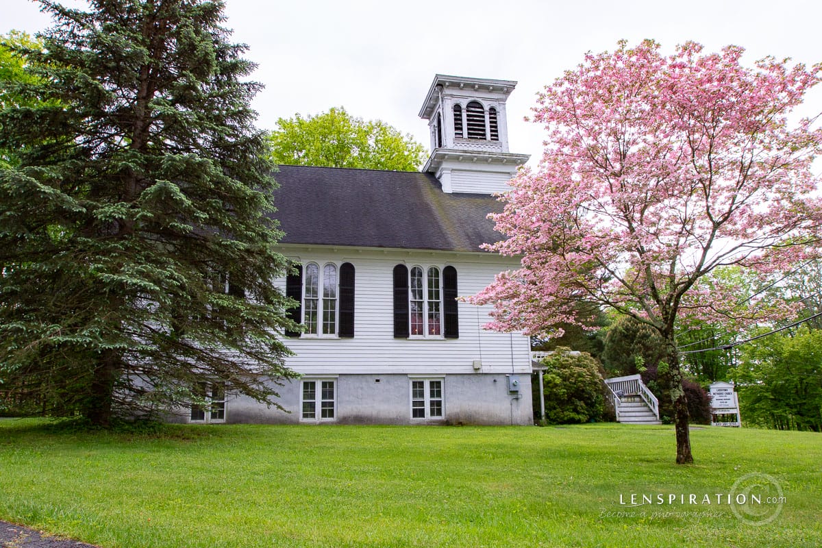 Springtime in New England at a country church, New York