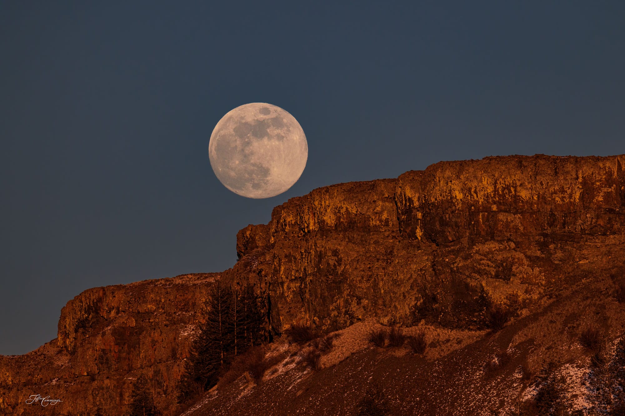 Snow Moon Rising Up Close by Christian photographer, Jeffrey Cummings Photography