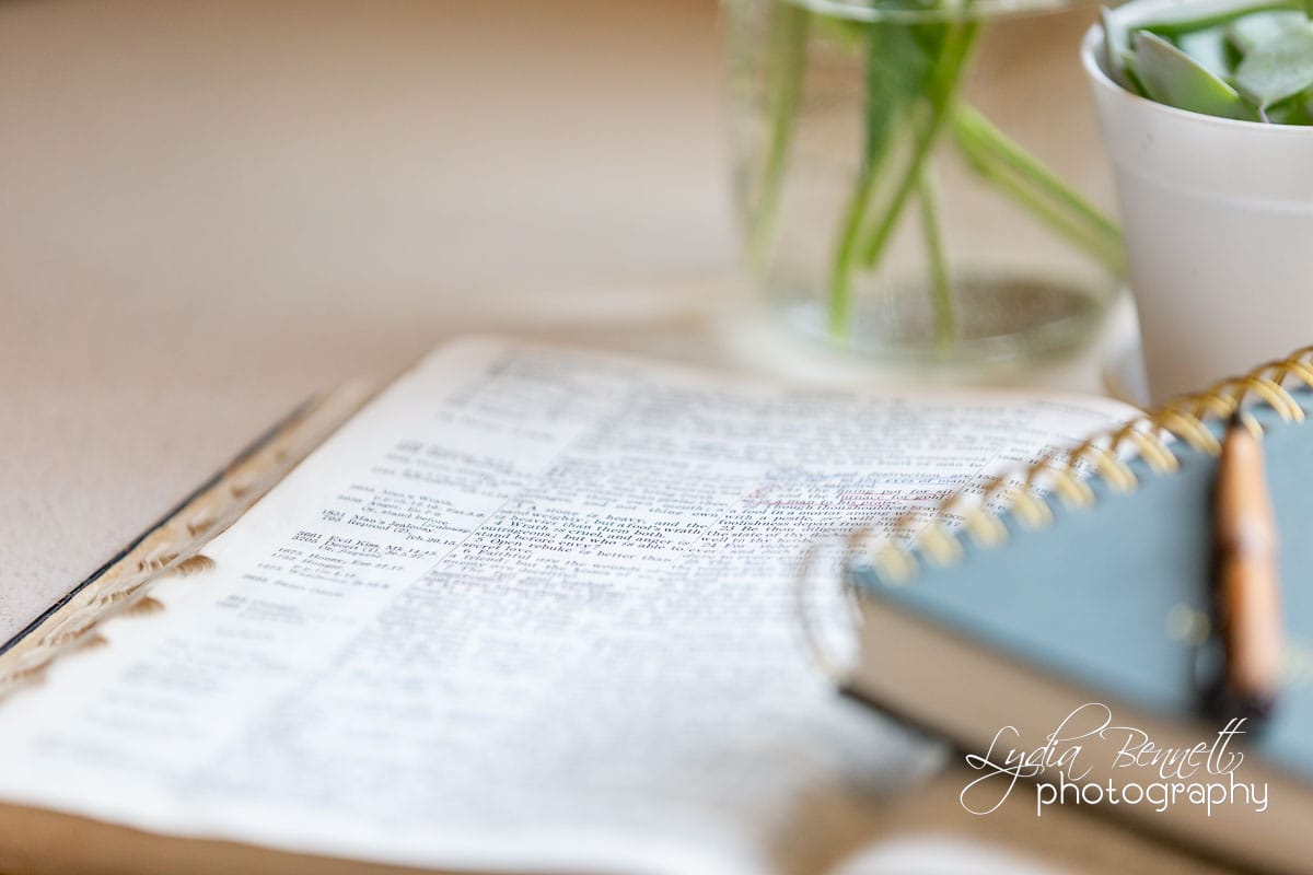 Bible with prayer journal and pen