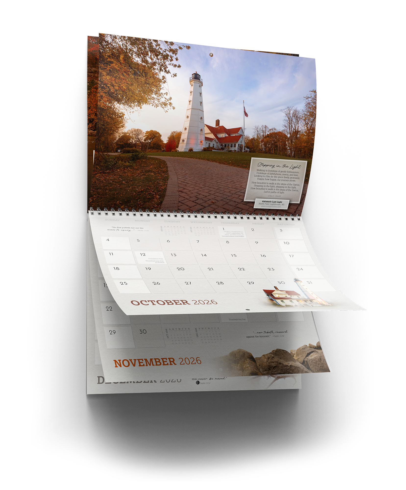 Lenspiration Original Fine Art Wall Calendar Open pages with landscape photography