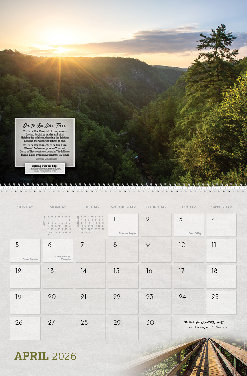Lenspiration 2026 Calendar Theme - April