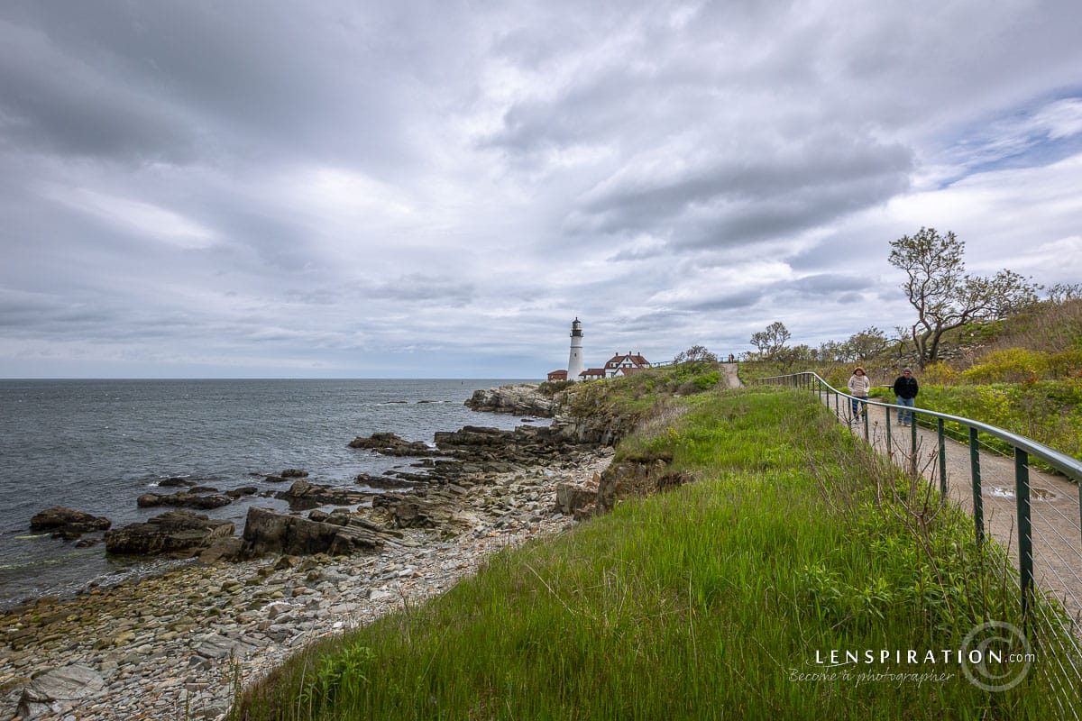 Portland Head Lighthouse, Maine, view from down the coast a ways.