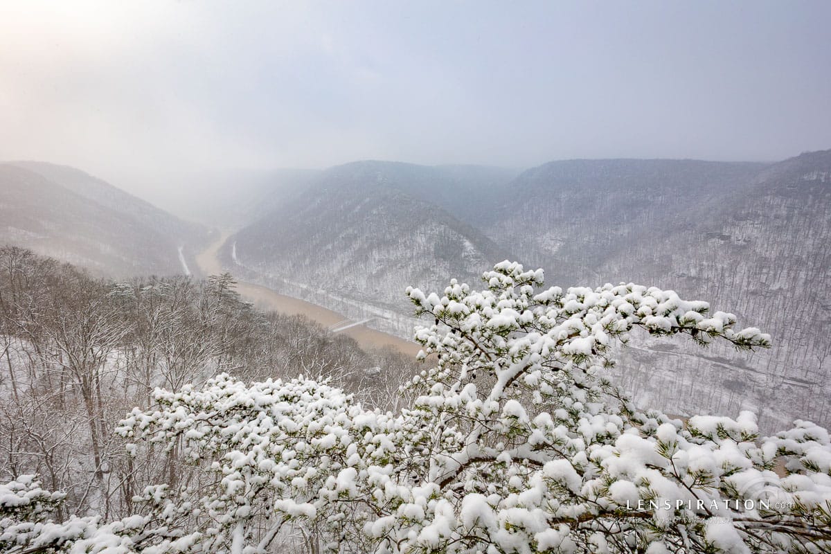 Winter photography in West Virginia at the New River Gorge National Park