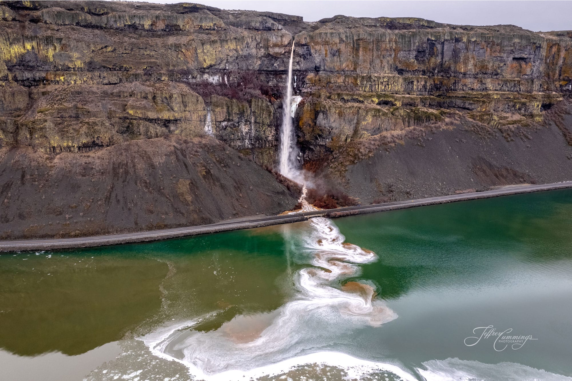 Stunning cascade of water at Coulee Corridor, Banks Lake, Washington