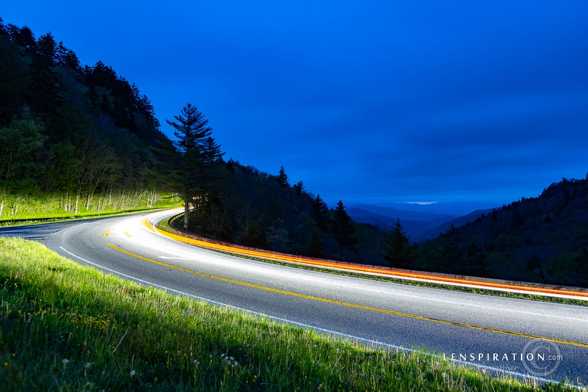 Blue hour in the Smokies from Luftee Overlook, great morning sunrise location for our photography workshop