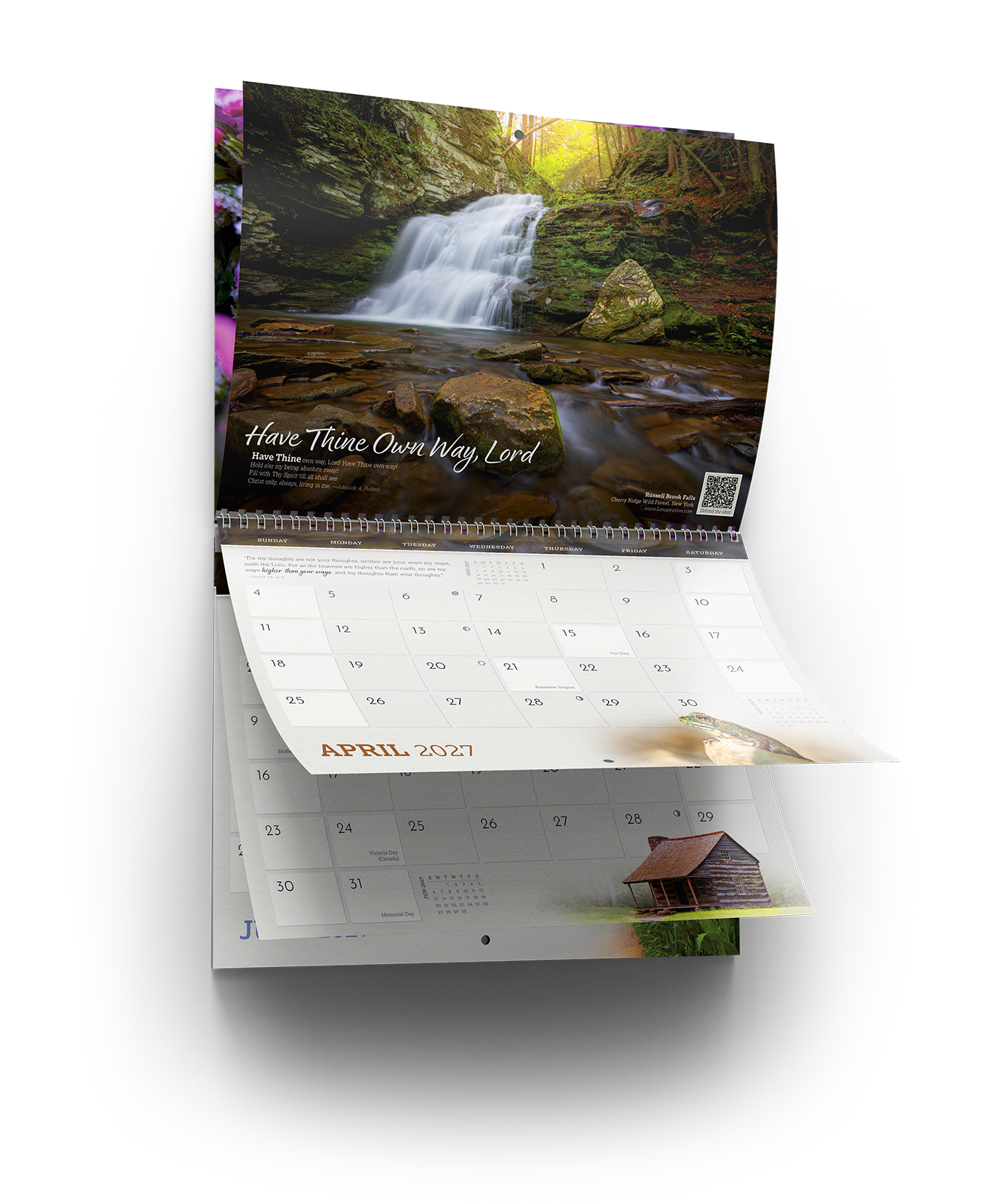 Lenspiration Original Fine Art Wall Calendar Open pages with landscape photography
