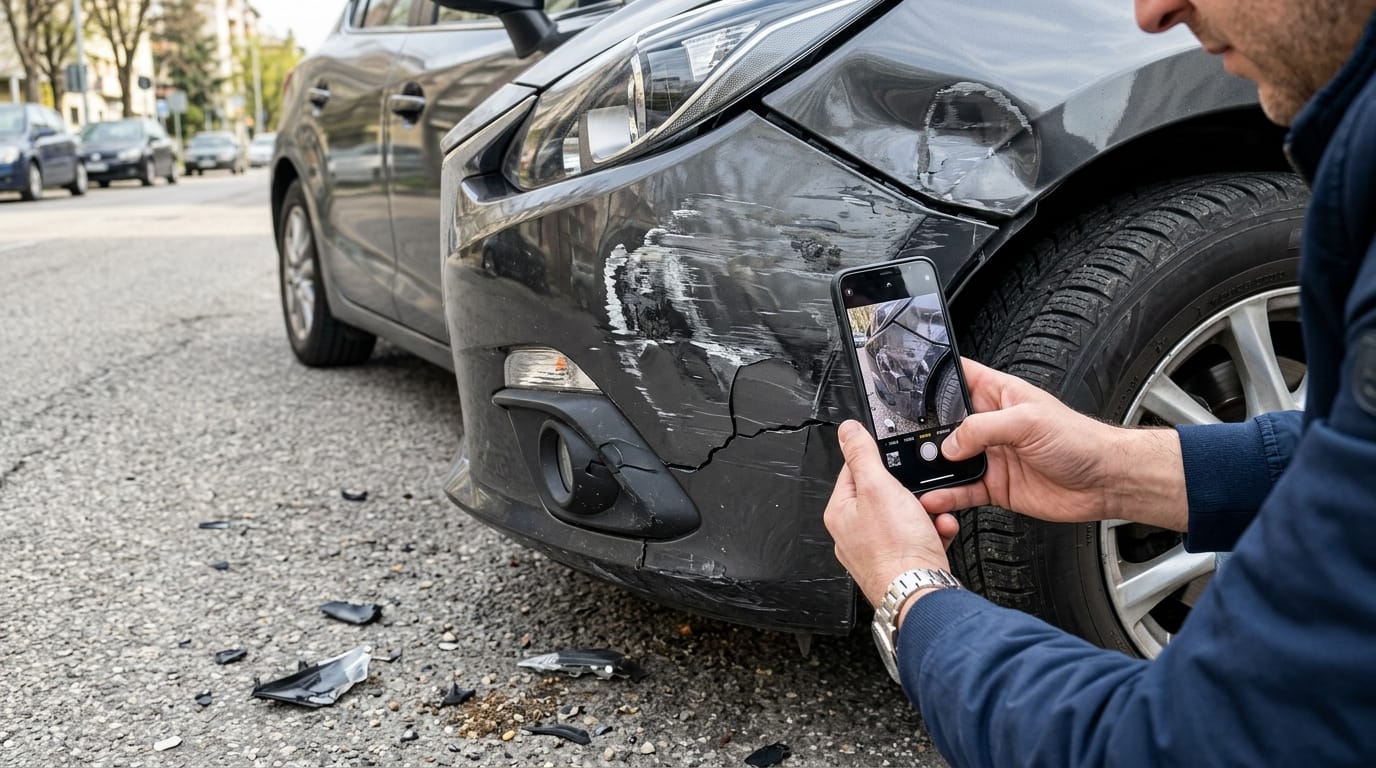 Photographing a car accident with a cell phone camera